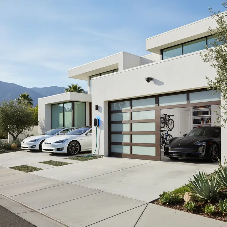 Stylish garage with properly functioning garage door repair needs in LA